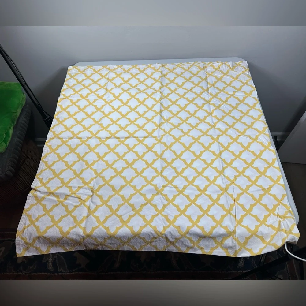 Pottery Barn Marlo Marigold Trellis Print Cotton Shower Curtain